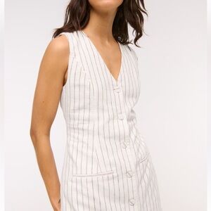 Abercrombie The A&F Mara Linen-Blend Vest Mini Dress